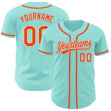 Загрузить изображение в средство просмотра галереи, Custom Ice Blue Orange-White Authentic Baseball Jersey
