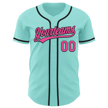 Загрузить изображение в средство просмотра галереи, Custom Ice Blue Pink-Black Authentic Baseball Jersey
