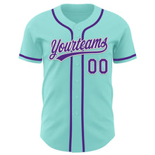 Загрузить изображение в средство просмотра галереи, Custom Ice Blue Purple-White Authentic Baseball Jersey
