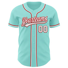 Load image into Gallery viewer, Custom Ice Blue White-Red Authentic Baseball Jersey
