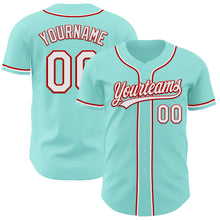 Load image into Gallery viewer, Custom Ice Blue White-Red Authentic Baseball Jersey
