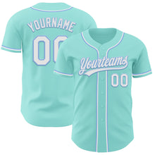 Загрузить изображение в средство просмотра галереи, Custom Ice Blue White-Light Blue Authentic Baseball Jersey
