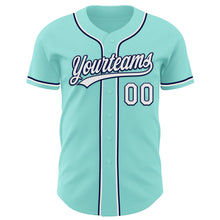 Charger l&#39;image dans la galerie, Custom Ice Blue White-Navy Authentic Baseball Jersey
