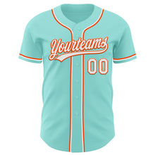 Загрузить изображение в средство просмотра галереи, Custom Ice Blue White-Orange Authentic Baseball Jersey
