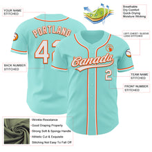 Загрузить изображение в средство просмотра галереи, Custom Ice Blue White-Orange Authentic Baseball Jersey
