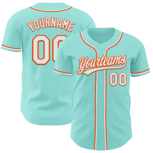 Загрузить изображение в средство просмотра галереи, Custom Ice Blue White-Orange Authentic Baseball Jersey
