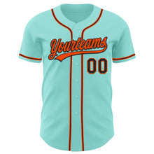 Загрузить изображение в средство просмотра галереи, Custom Ice Blue Black-Orange Authentic Baseball Jersey
