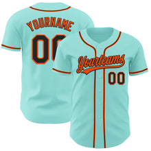 Laden Sie das Bild in den Galerie-Viewer, Custom Ice Blue Black-Orange Authentic Baseball Jersey
