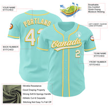 Загрузить изображение в средство просмотра галереи, Custom Ice Blue White-Yellow Authentic Baseball Jersey
