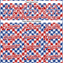 Загрузить изображение в средство просмотра галереи, Custom White Royal-Red Check Board 3D Pattern Design Bomber Full-Snap Varsity Letterman Jacket
