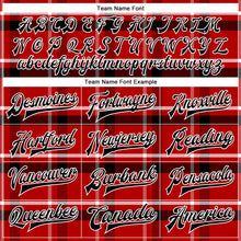 Загрузить изображение в средство просмотра галереи, Custom Red Black-White Classic Western Plaid 3D Pattern Design Bomber Full-Snap Varsity Letterman Jacket
