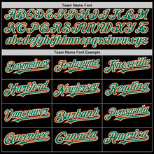 Load image into Gallery viewer, Custom Black Kelly Green-Orange Bomber Full-Snap Varsity Letterman Hoodie Jacket
