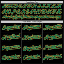 Load image into Gallery viewer, Custom Black Kelly Green-Old Gold Bomber Full-Snap Varsity Letterman Two Tone Hoodie Jacket
