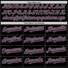 Load image into Gallery viewer, Custom Black Kelly Green-Pink Bomber Full-Snap Varsity Letterman Two Tone Hoodie Jacket
