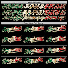 Charger l&#39;image dans la galerie, Custom Black Vintage Mexican Flag Kelly Green Red-Cream Bomber Full-Snap Varsity Letterman Two Tone Hoodie Jacket
