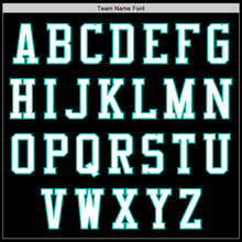 Load image into Gallery viewer, Custom Black White-Aqua Bomber Varsity Letterman Zipper Jacket
