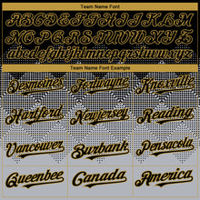 Charger l&#39;image dans la galerie, Custom Black Gray-Old Gold Gradient Square Shape 3D Pattern Design Bomber Full-Snap Varsity Letterman Hoodie Jacket
