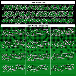 Custom Black Grass Green-White Gradient Square Shape 3D Pattern Design Bomber Full-Snap Varsity Letterman Hoodie Jacket