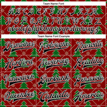 Load image into Gallery viewer, Custom Red Black-Kelly Green Christmas 3D Bomber Full-Snap Varsity Letterman Jacket
