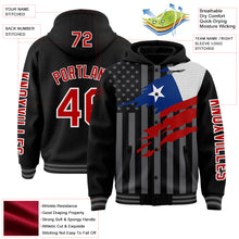 Charger l&#39;image dans la galerie, Custom Black Red-Gray Chile Chilean Flag 3D Bomber Full-Snap Varsity Letterman Hoodie Jacket
