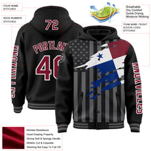 Загрузить изображение в средство просмотра галереи, Custom Black Crimson-Gray Panama Panamanian Flag 3D Bomber Full-Snap Varsity Letterman Hoodie Jacket
