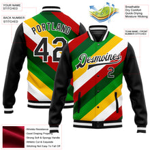 Charger l&#39;image dans la galerie, Custom Black White Christmas 3D Bomber Full-Snap Varsity Letterman Jacket
