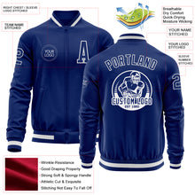 Загрузить изображение в средство просмотра галереи, Custom Royal White Bomber Varsity Letterman Zipper Jacket
