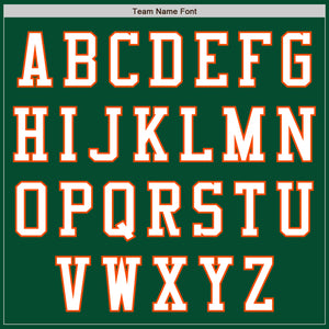 Custom Kelly Green White-Orange Bomber Varsity Letterman Zipper Jacket