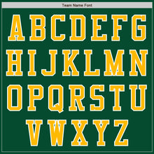 Load image into Gallery viewer, Custom Kelly Green Gold-White Bomber Varsity Letterman Zipper Jacket
