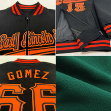 Charger l&#39;image dans la galerie, Custom Green Red-White Bomber Varsity Letterman Zipper Jacket
