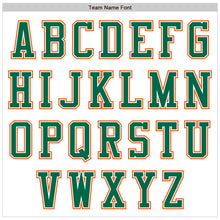 Load image into Gallery viewer, Custom White Kelly Green-Orange Bomber Varsity Letterman Zipper Jacket
