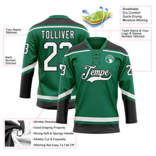 Charger l&#39;image dans la galerie, Custom Kelly Green White-Black Hockey Lace Neck Jersey
