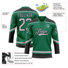 Charger l&#39;image dans la galerie, Custom Kelly Green Gray-Black Hockey Lace Neck Jersey
