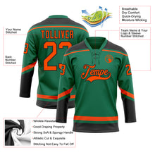 Загрузить изображение в средство просмотра галереи, Custom Kelly Green Orange-Black Hockey Lace Neck Jersey
