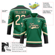 Загрузить изображение в средство просмотра галереи, Custom Kelly Green City Cream-Black Hockey Lace Neck Jersey
