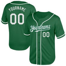 Load image into Gallery viewer, Custom Kelly Green White Mesh Authentic Throwback Baseball Jersey
