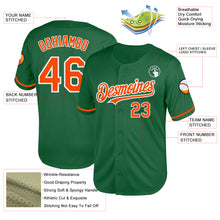 Charger l&#39;image dans la galerie, Custom Kelly Green Orange-White Mesh Authentic Throwback Baseball Jersey
