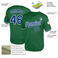 Charger l&#39;image dans la galerie, Custom Kelly Green Royal-White Mesh Authentic Throwback Baseball Jersey
