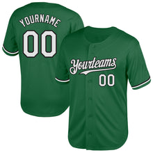 Load image into Gallery viewer, Custom Kelly Green White-Black Mesh Authentic Throwback Baseball Jersey
