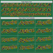 Load image into Gallery viewer, Custom Kelly Green Navy-Yellow Mesh Authentic Throwback Baseball Jersey
