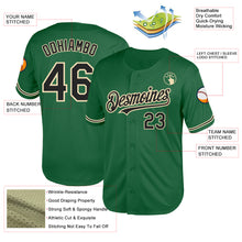 Load image into Gallery viewer, Custom Kelly Green Black-City Cream Mesh Authentic Throwback Baseball Jersey
