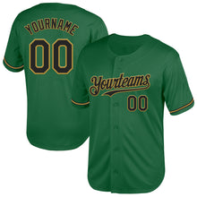 Charger l&#39;image dans la galerie, Custom Kelly Green Black-Old Gold Mesh Authentic Throwback Baseball Jersey
