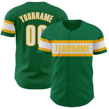 Загрузить изображение в средство просмотра галереи, Custom Kelly Green White-Gold Authentic Baseball Jersey
