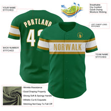 Загрузить изображение в средство просмотра галереи, Custom Kelly Green White-Old Gold Authentic Baseball Jersey
