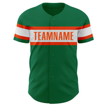 Загрузить изображение в средство просмотра галереи, Custom Kelly Green White-Orange Authentic Baseball Jersey
