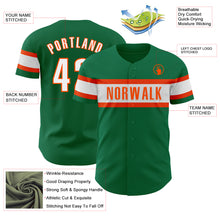 Загрузить изображение в средство просмотра галереи, Custom Kelly Green White-Orange Authentic Baseball Jersey
