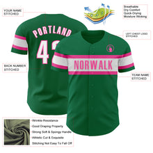 Загрузить изображение в средство просмотра галереи, Custom Kelly Green White-Pink Authentic Baseball Jersey
