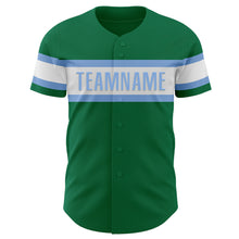 Загрузить изображение в средство просмотра галереи, Custom Kelly Green White-Light Blue Authentic Baseball Jersey
