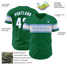 Загрузить изображение в средство просмотра галереи, Custom Kelly Green White-Light Blue Authentic Baseball Jersey
