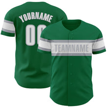 Загрузить изображение в средство просмотра галереи, Custom Kelly Green White-Gray Authentic Baseball Jersey
